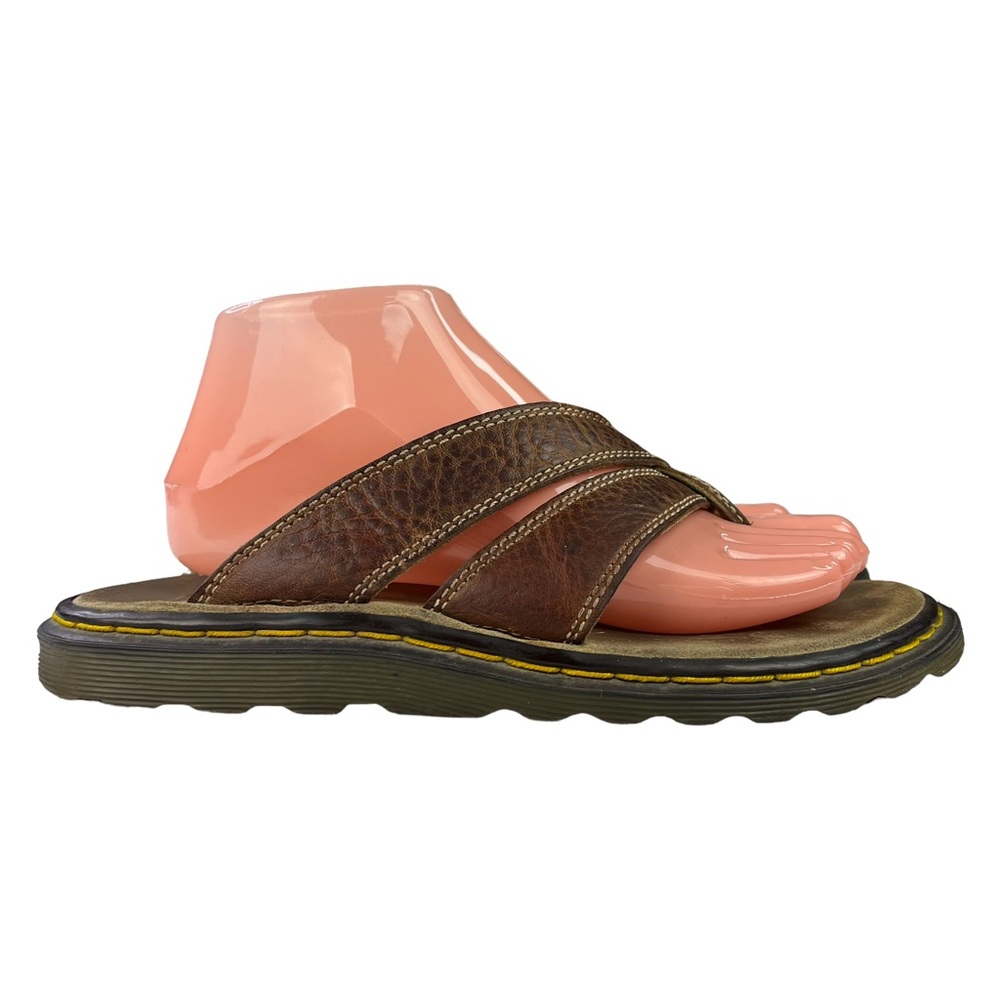 Dr. Martens Brown Leather Flip Flop Sandals Size W8 M7